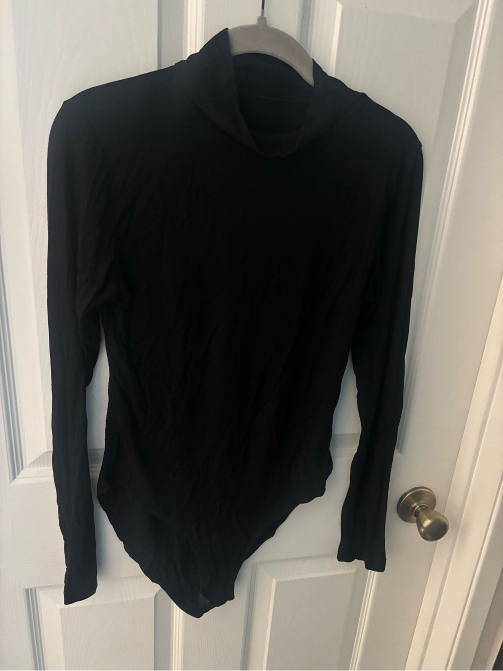 Women's Long Sleeve Black Turtleneck Bodysuit